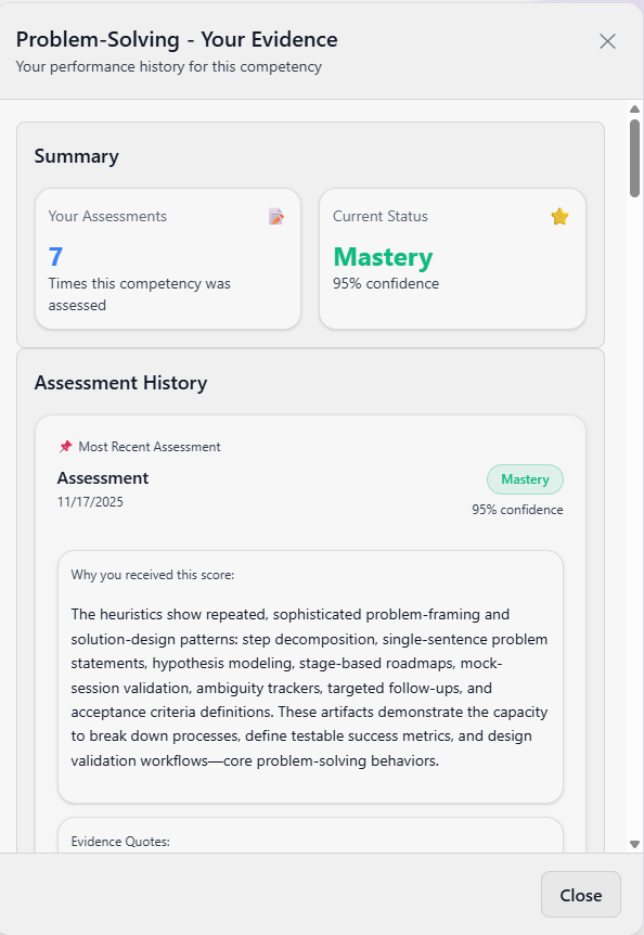 Student assessment report